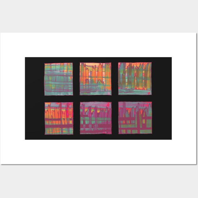 Liminal Space in Orange, Pink, Teal and Purple through 6 windows Wall Art by BlackArtichoke